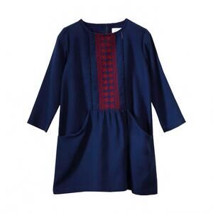 NEW BONHEUR DU JOUR girl's inuit dress in blue navy